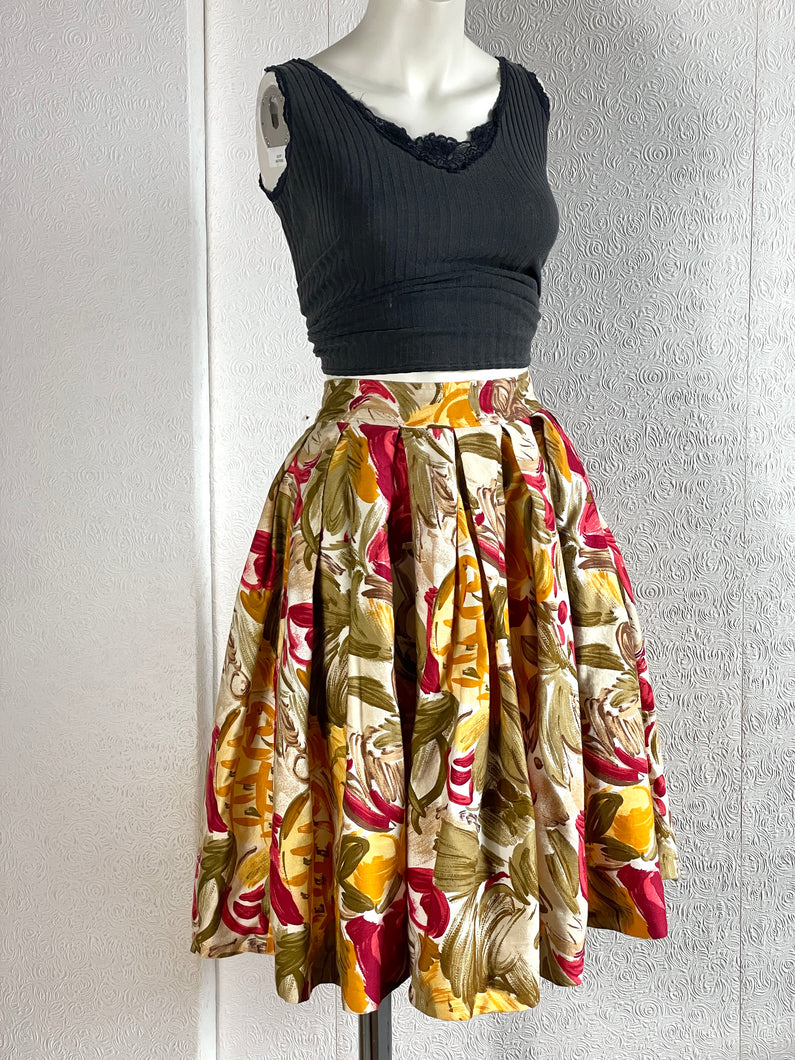 Vintage 1980s CELINE Full Cotton/Rayon Box Pleat Skirt. S/M