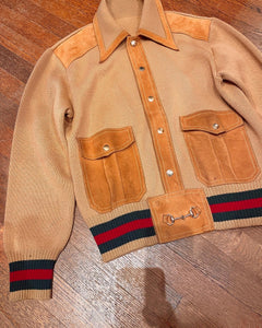 Vintage 1970s Men's GUCCI Wool and Suede Jacket. S/M