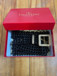 Vintage Y2K Valentino Beaded Rhinestone Belt