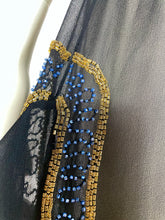 Load image into Gallery viewer, 1920s Silk Chiffon Beaded Flapper Dress. S/M