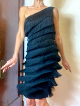 Load image into Gallery viewer, Vintage 1950s CEIL CHAPMAN One Shoulder Fringe Dress. Size 4