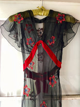 Load image into Gallery viewer, 1930s Embroidered  Silk Thulle Dress. XS