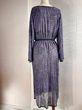 Load image into Gallery viewer, 1970s/80s Silk Beaded Art Deco Dress. M