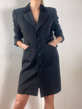 Load image into Gallery viewer, 1980s YVES SAINT LAURENT Wool Tuxedo Dress.M/L