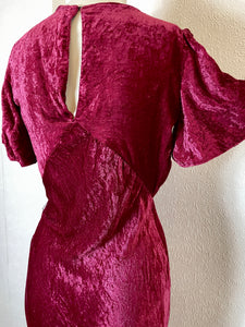 1930s Silk Velvet Bias Cut Dress. S/M