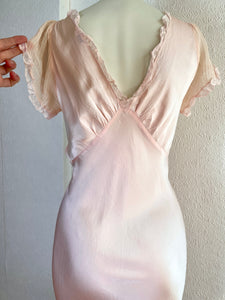 1930s Silk Bias cut Nightgown Slip Dress. S/M