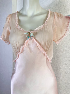 1930s Silk Bias cut Nightgown Slip Dress. S/M
