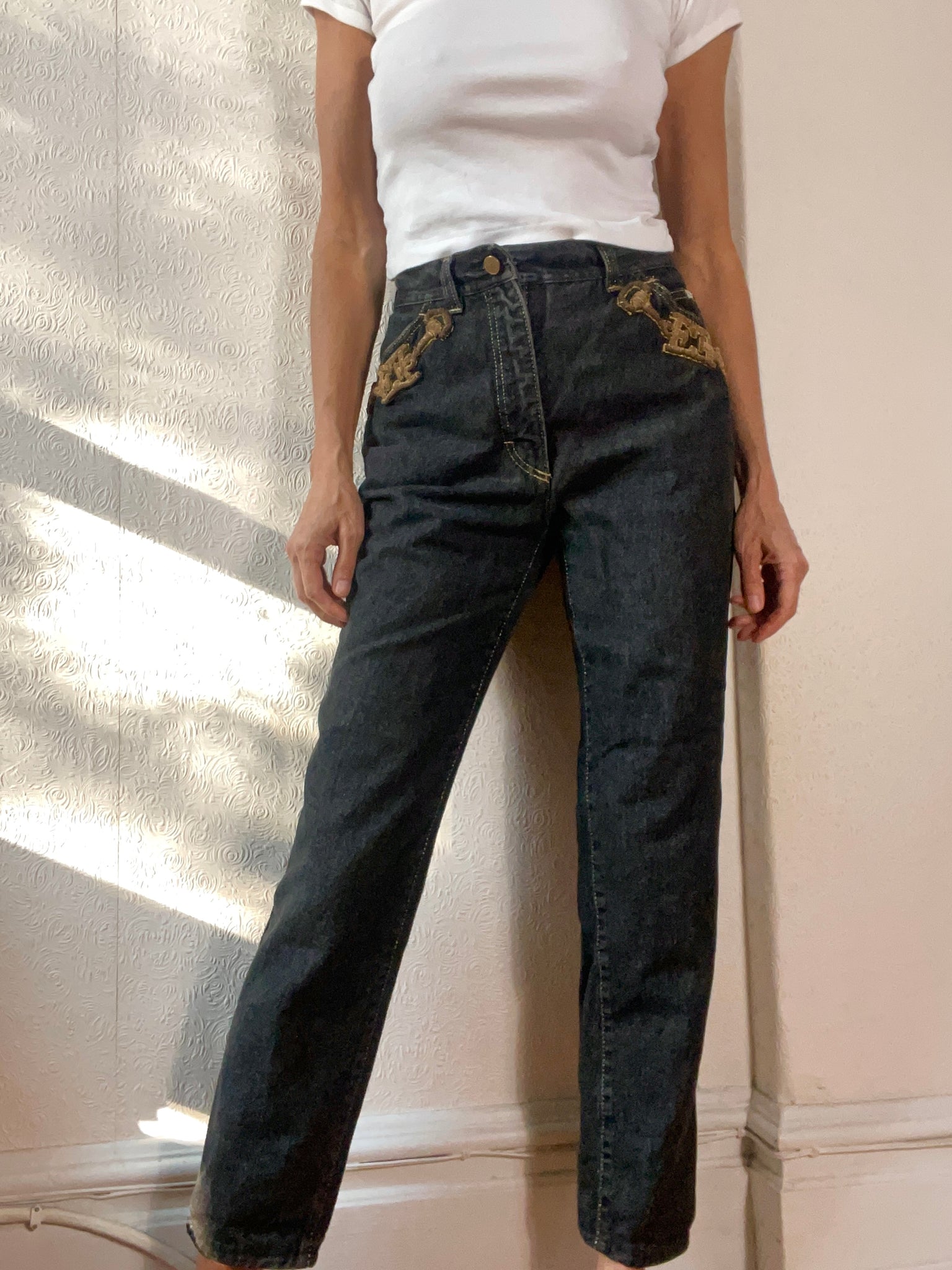 Vintage Escada Adorned Jeans. S/M – Rudston-Brown Vintage