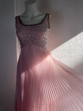 Load image into Gallery viewer, Vintage 1960s Beaded Pink Pleated Maxi Gown.S
