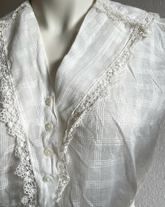 Vintage 1910's Edwardian Cotton/Linen Blouse. S