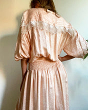 Load image into Gallery viewer, 1980s Vintage Silk Damask Nicole Miller Dress. M/L