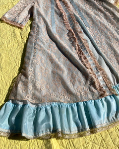 Vintage 1960's Lace Peignoir Robe. M