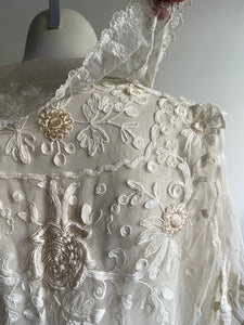 Antique Edwardian Net Lace Jacket Blouse