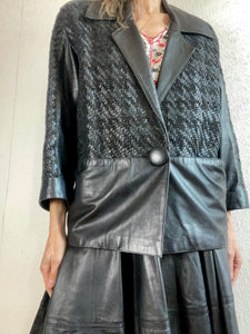 Vintage 1980's Soft Leather Skirt and Jacket Set. M