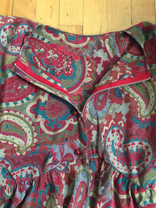 1970s Vintage Chloé Silk Paisley 3 Piece Skirt and Blouse set. 0-2