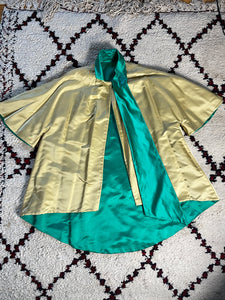 Vintage 1950's / 1960's Silk Satin Beaded Dress and Jacket Set. Size 6/8