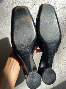 Vintage Y2K Chanel Calf Skin Wedge Mules. Size 10 – Rudston-Brown