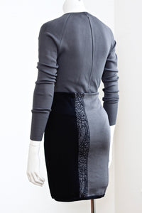 AZZEDINE ALAIA 1980's Bodysuit and skirt set. Iconic. Made in italy. Size 4-8.